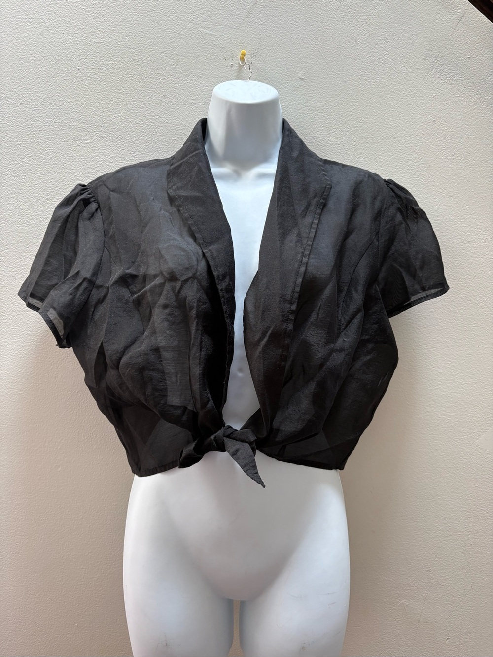dELiA*s Black Sheer Tie-Front Crop Bolero Shrug
